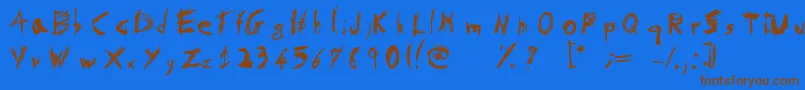 En savoir plus sur la police PsychotikaByFlowerbydeath Police PsychotikaByFlowerbydeath – polices brunes sur fond bleu