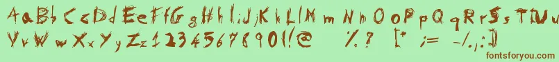 PsychotikaByFlowerbydeath Font – Brown Fonts on Green Background