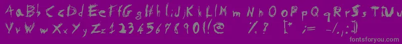フォントPsychotikaByFlowerbydeath – 紫の背景に灰色の文字