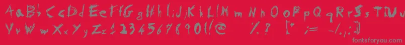 PsychotikaByFlowerbydeath Font – Gray Fonts on Red Background