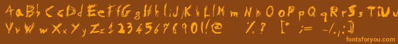 PsychotikaByFlowerbydeath Font – Orange Fonts on Brown Background