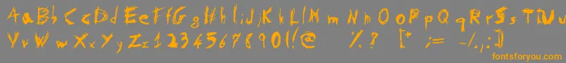 PsychotikaByFlowerbydeath-Schriftart – Orangefarbene Schriften auf grauem Hintergrund