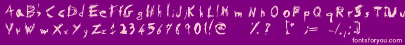 Шрифт PsychotikaByFlowerbydeath – розовые шрифты на фиолетовом фоне