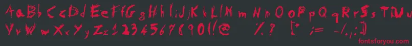 PsychotikaByFlowerbydeath Font – Red Fonts on Black Background