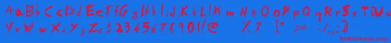 PsychotikaByFlowerbydeath Font – Red Fonts on Blue Background
