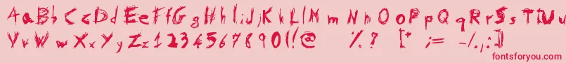 PsychotikaByFlowerbydeath-Schriftart – Rote Schriften auf rosa Hintergrund