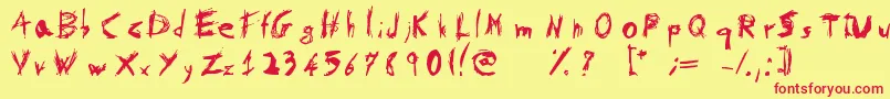 PsychotikaByFlowerbydeath Font – Red Fonts on Yellow Background