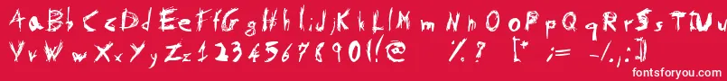 PsychotikaByFlowerbydeath-fontti – valkoiset fontit punaisella taustalla