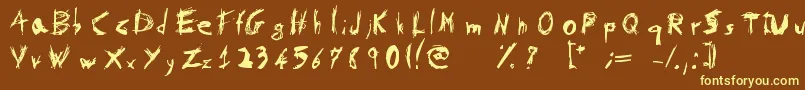 fuente PsychotikaByFlowerbydeath – Fuentes Amarillas Sobre Fondo Marrón