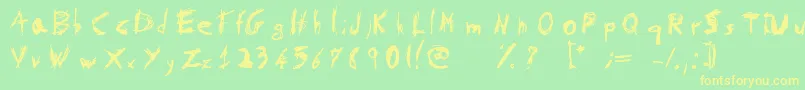 PsychotikaByFlowerbydeath-Schriftart – Gelbe Schriften auf grünem Hintergrund