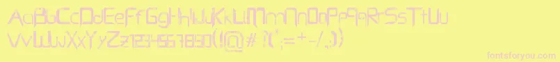 CapellaRockLjDesignStudiosBold-fontti – vaaleanpunaiset fontit keltaisella taustalla