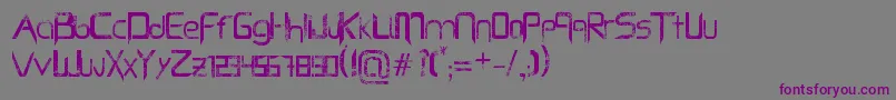 Шрифт CapellaRockLjDesignStudiosBold – фиолетовые шрифты на сером фоне