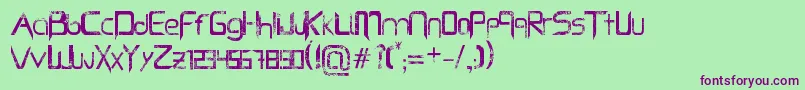 CapellaRockLjDesignStudiosBold Font – Purple Fonts on Green Background