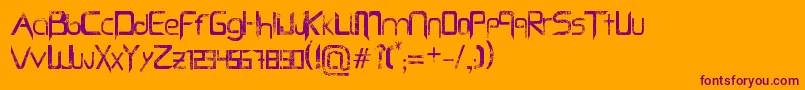 Шрифт CapellaRockLjDesignStudiosBold – фиолетовые шрифты на оранжевом фоне