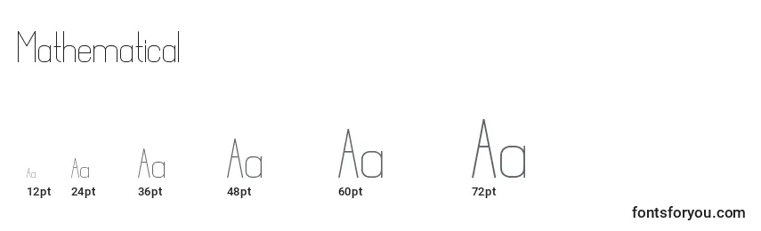 Mathematical Font Sizes