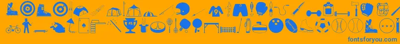 Sports ffy Font – Blue Fonts on Orange Background