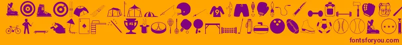 Sports ffy Font – Purple Fonts on Orange Background