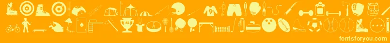 Sports ffy Font – Yellow Fonts on Orange Background
