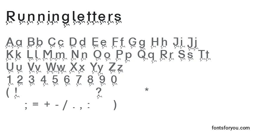 A fonte Runningletters – alfabeto, números, caracteres especiais