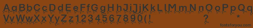 Runningletters Font – Black Fonts on Brown Background
