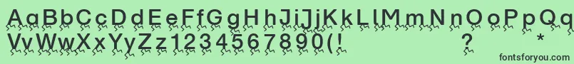 フォントRunningletters – 緑の背景に黒い文字