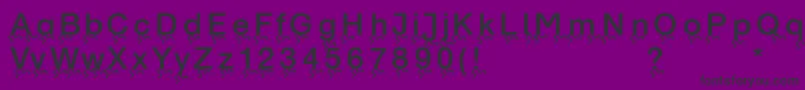 Runningletters-fontti – mustat fontit violetilla taustalla