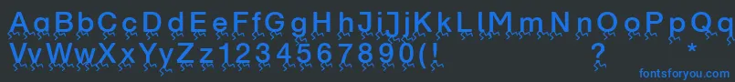 Runningletters Font – Blue Fonts on Black Background
