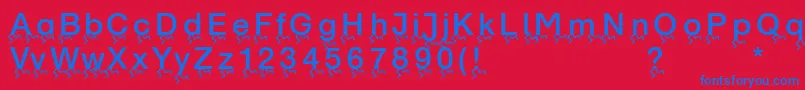 Police Runningletters – polices bleues sur fond rouge