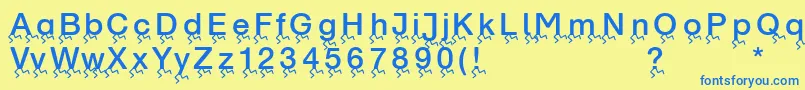 Runningletters Font – Blue Fonts on Yellow Background