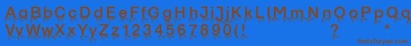 Runningletters Font – Brown Fonts on Blue Background
