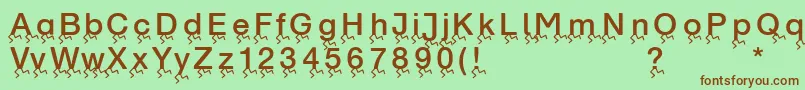 Runningletters Font – Brown Fonts on Green Background