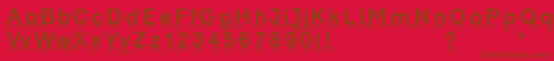 Runningletters-Schriftart – Braune Schriften auf rotem Hintergrund