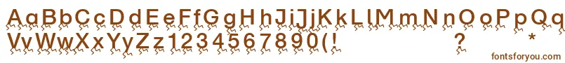 Runningletters-fontti – ruskeat fontit valkoisella taustalla