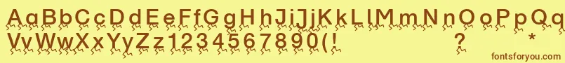 Runningletters Font – Brown Fonts on Yellow Background