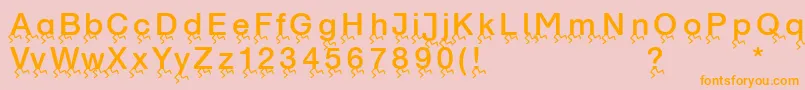 Runningletters-Schriftart – Orangefarbene Schriften auf rosa Hintergrund