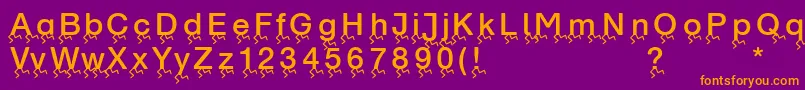 Runningletters Font – Orange Fonts on Purple Background