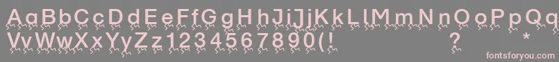 Runningletters Font – Pink Fonts on Gray Background