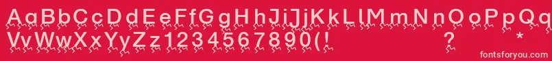 Runningletters Font – Pink Fonts on Red Background