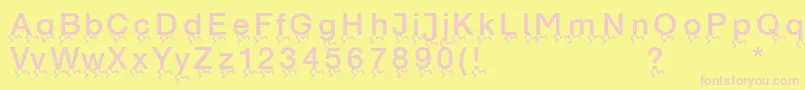 フォントRunningletters – ピンクのフォント、黄色の背景