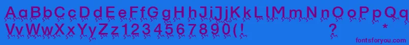 Runningletters Font – Purple Fonts on Blue Background