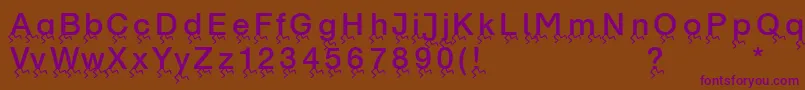Runningletters Font – Purple Fonts on Brown Background