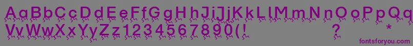 Runningletters-fontti – violetit fontit harmaalla taustalla