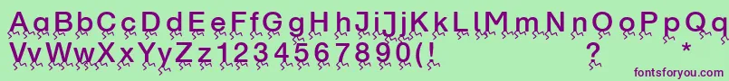 Runningletters Font – Purple Fonts on Green Background