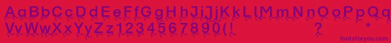 Runningletters Font – Purple Fonts on Red Background