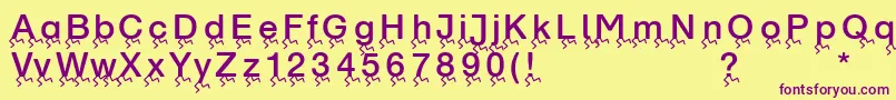 Runningletters Font – Purple Fonts on Yellow Background