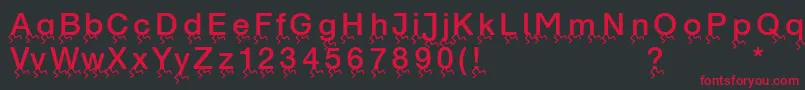 Runningletters Font – Red Fonts on Black Background