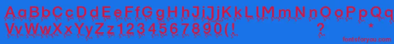 フォントRunningletters – 赤い文字の青い背景