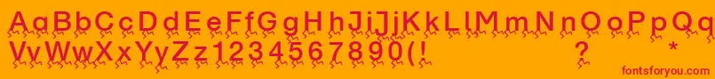 Runningletters Font – Red Fonts on Orange Background