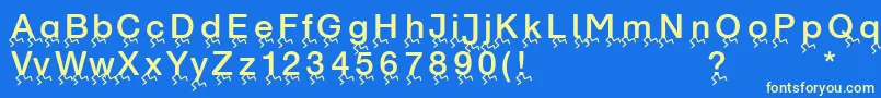 fuente Runningletters – Fuentes Amarillas Sobre Fondo Azul