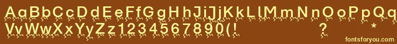 Runningletters-fontti – keltaiset fontit ruskealla taustalla